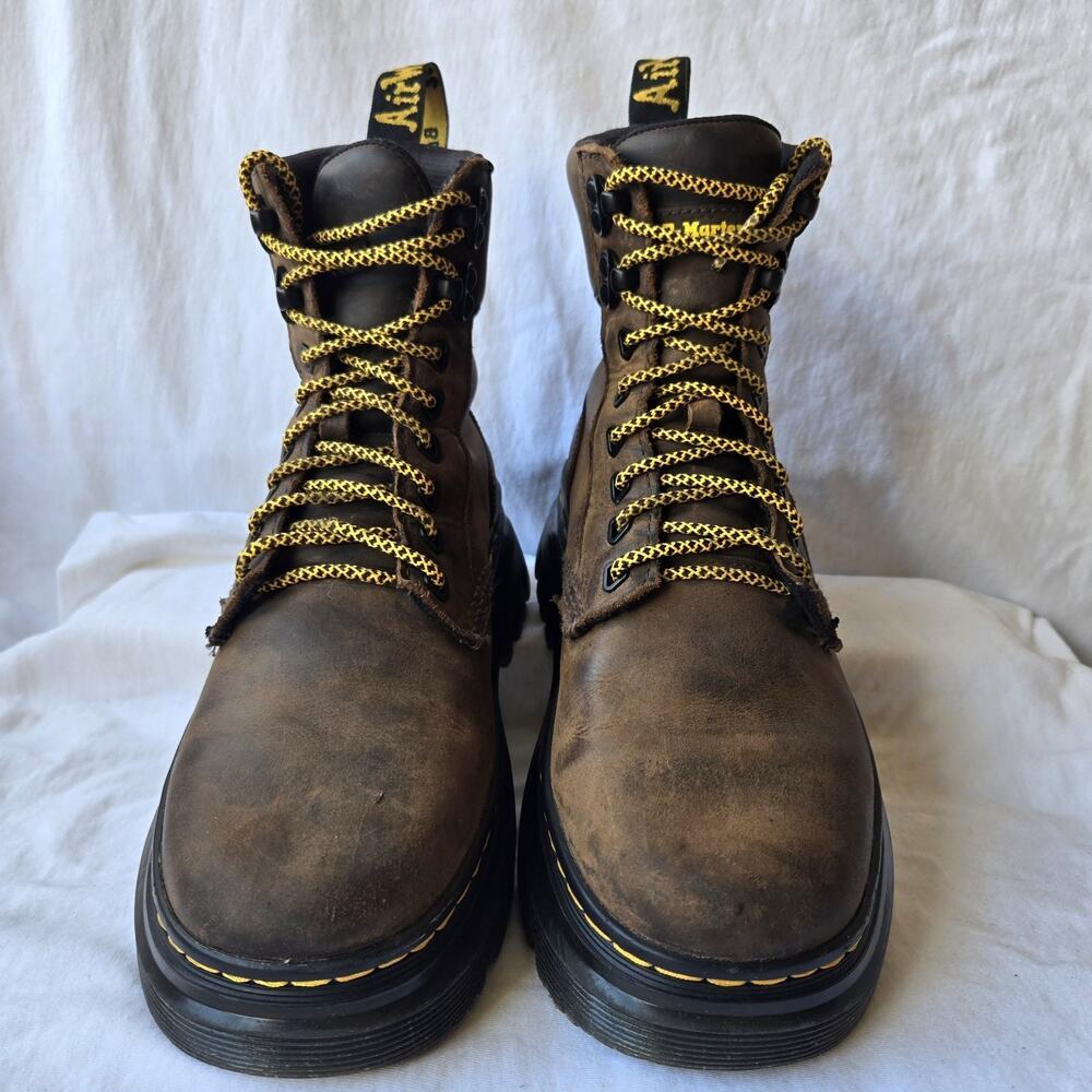 Dr Martens Tarik Brown Crazy Horse Leather Platform Boots Size Men's 7/Women's 8 - Picture 2 of 12